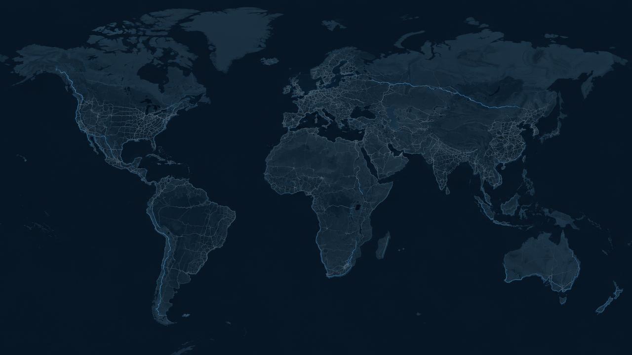 Illustrative world navigation coverage map