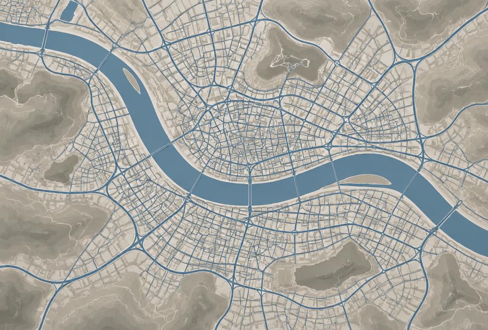 Abstract cartographic visual for the PREMIUM map family