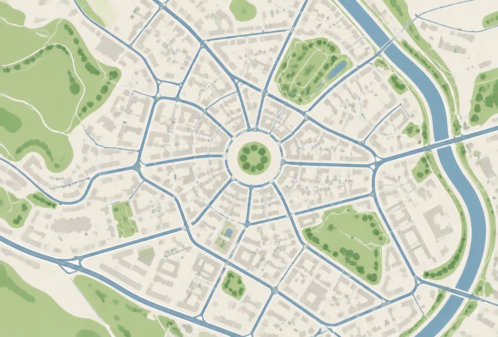 Abstract cartographic visual for the WAY map family